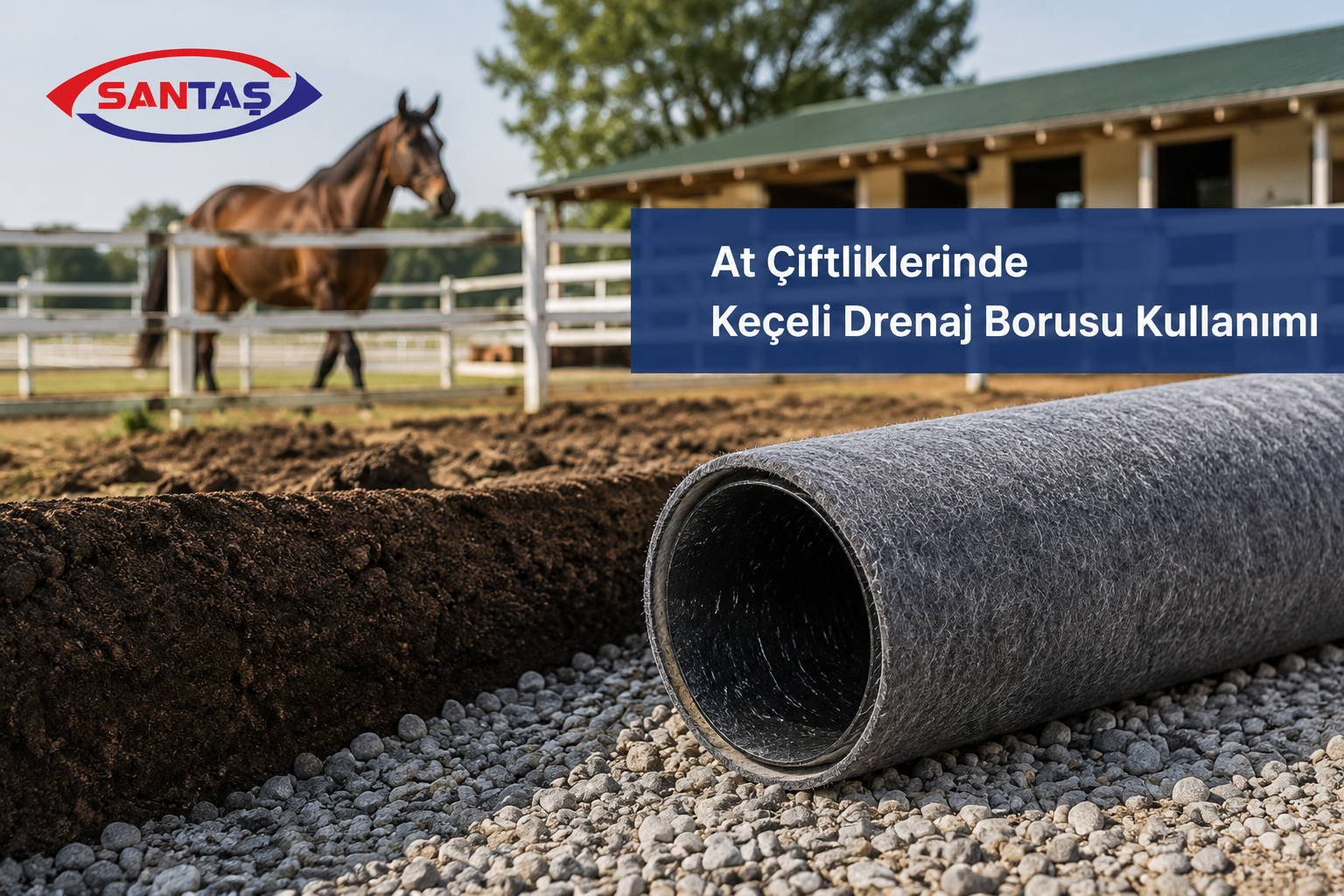 At Çiftliklerinde Keçeli Drenaj Borusu Kullanımı